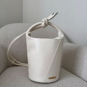 Jacquemus Le Petit Tourni Bucket Bag In Cream. Pristine!